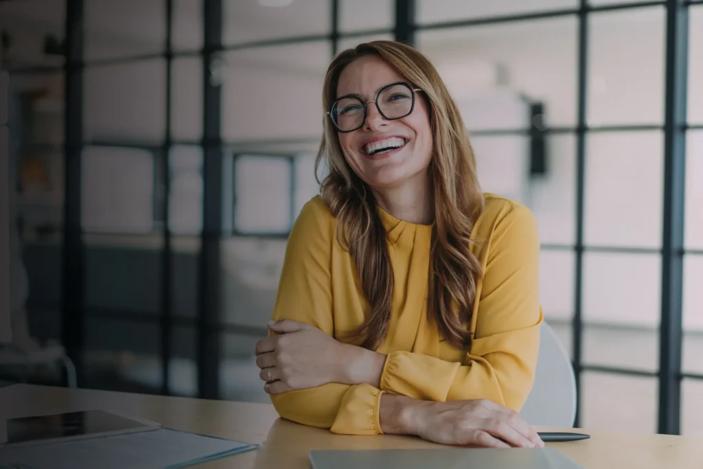 woman smiling