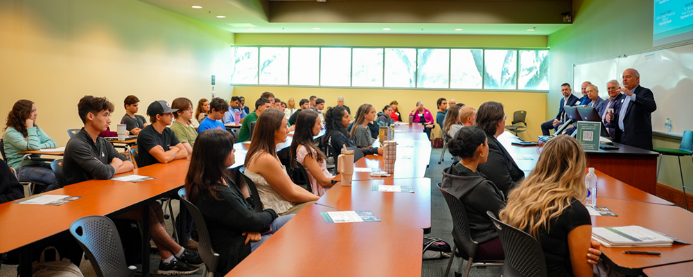 Students during panel discussion at USF event